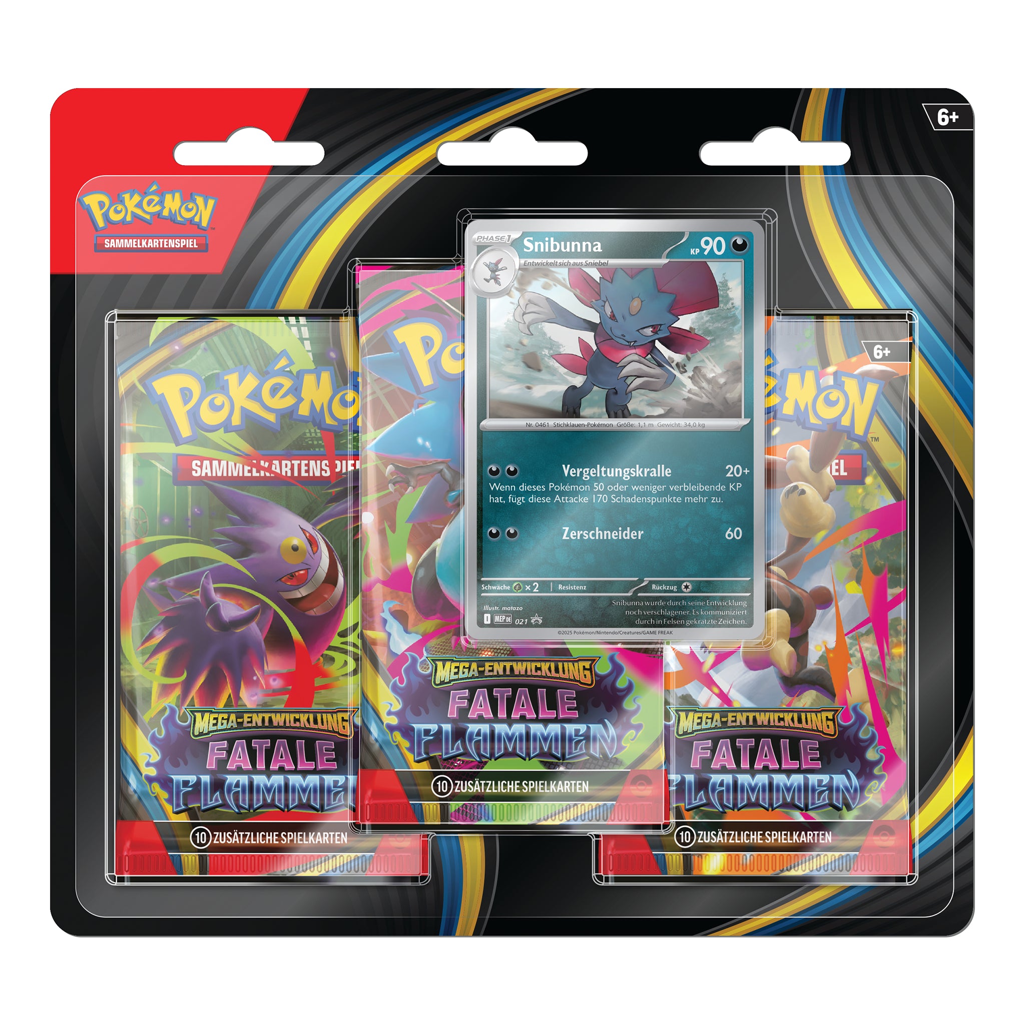 Pokémon - Fatale Flammen - 3-Pack Blister - DE Snibunna