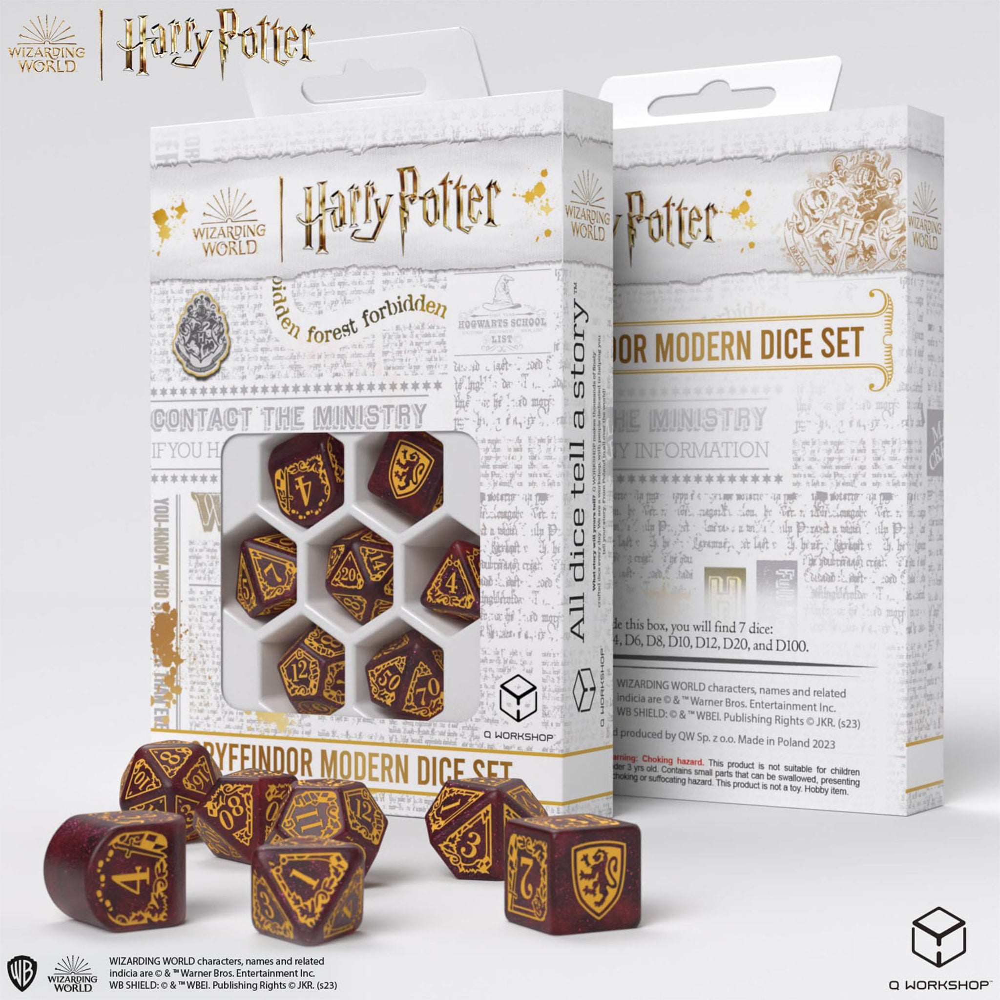 Harry Potter Gryffindor Dice Set – Modern Edition (Rot)