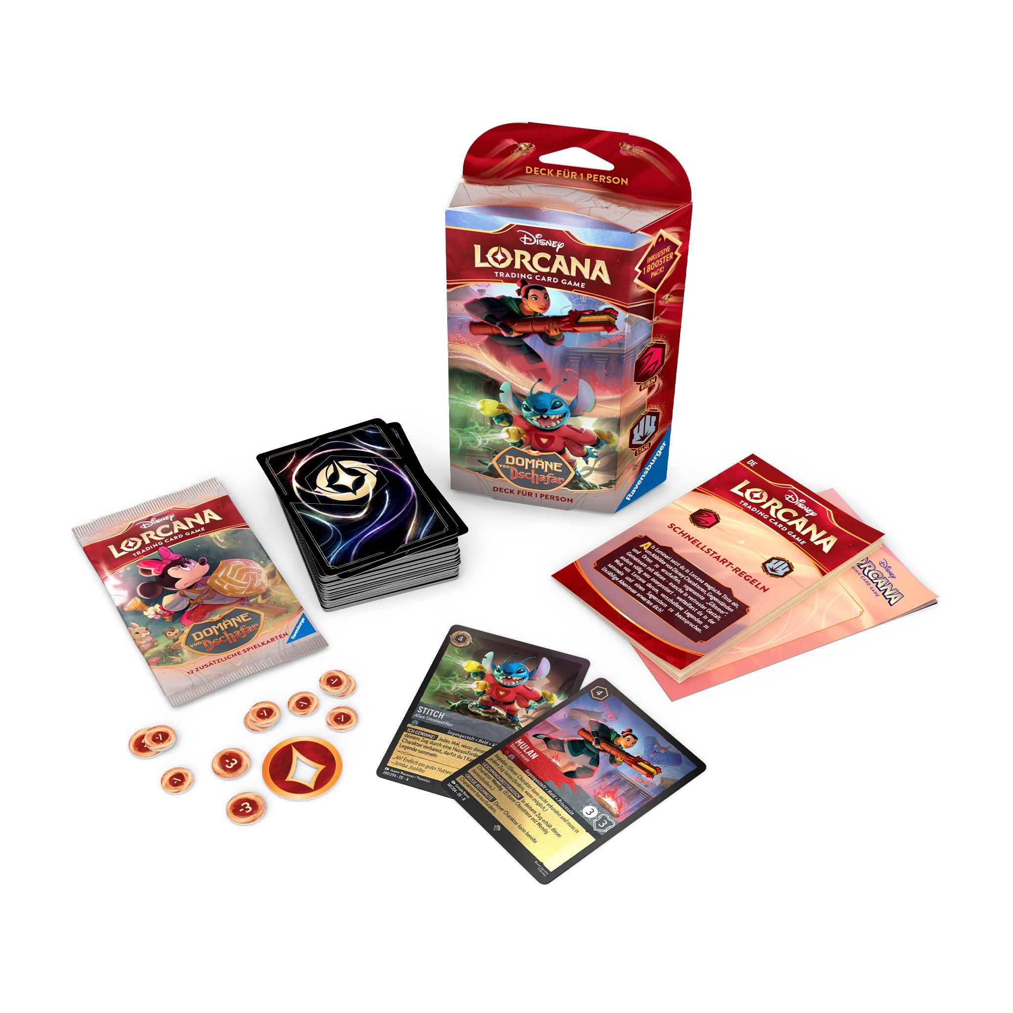 Disney Lorcana - Domäne von Dschafar Starter Deck - Rubin/Stahl - DE
