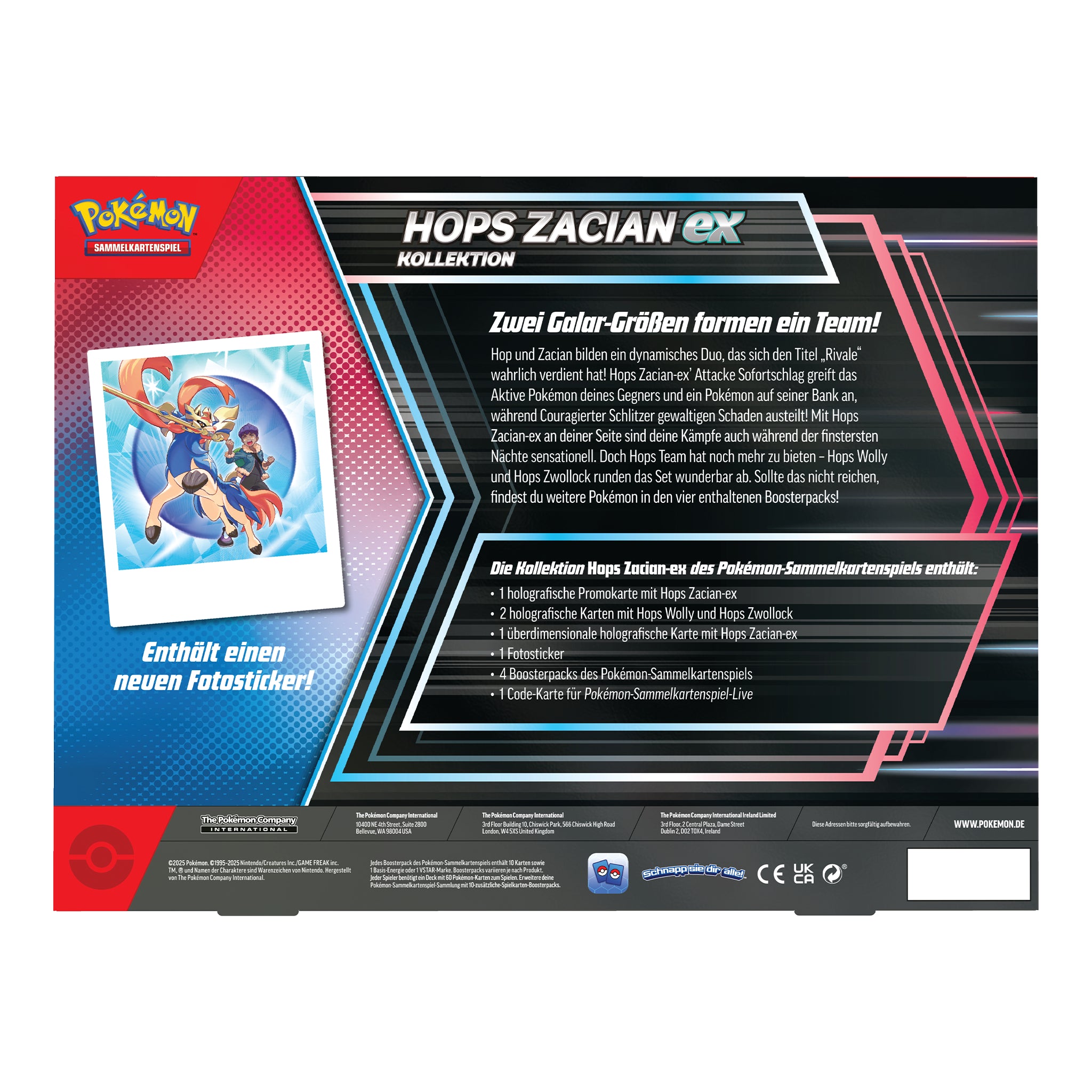 Pokémon - Hops Zacian ex Kollektion - DE