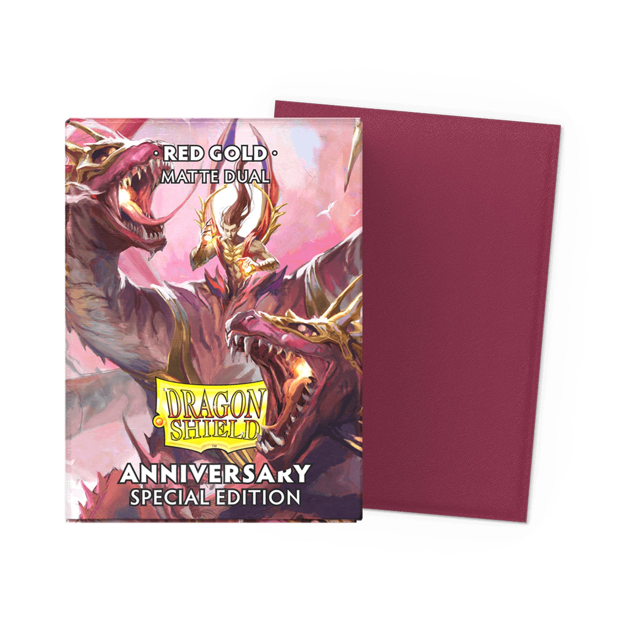 Dragon Shield - Matte Dual Sleeves - Pomegranate & Gold