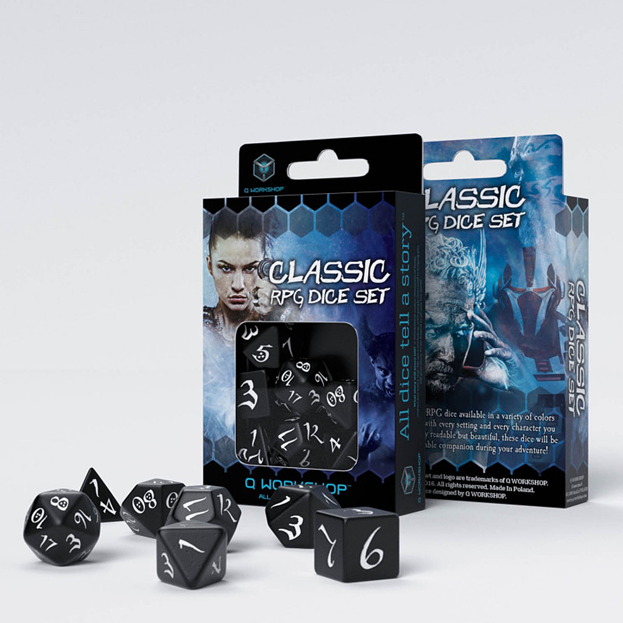 Classic RPG Dice Set – Black & White