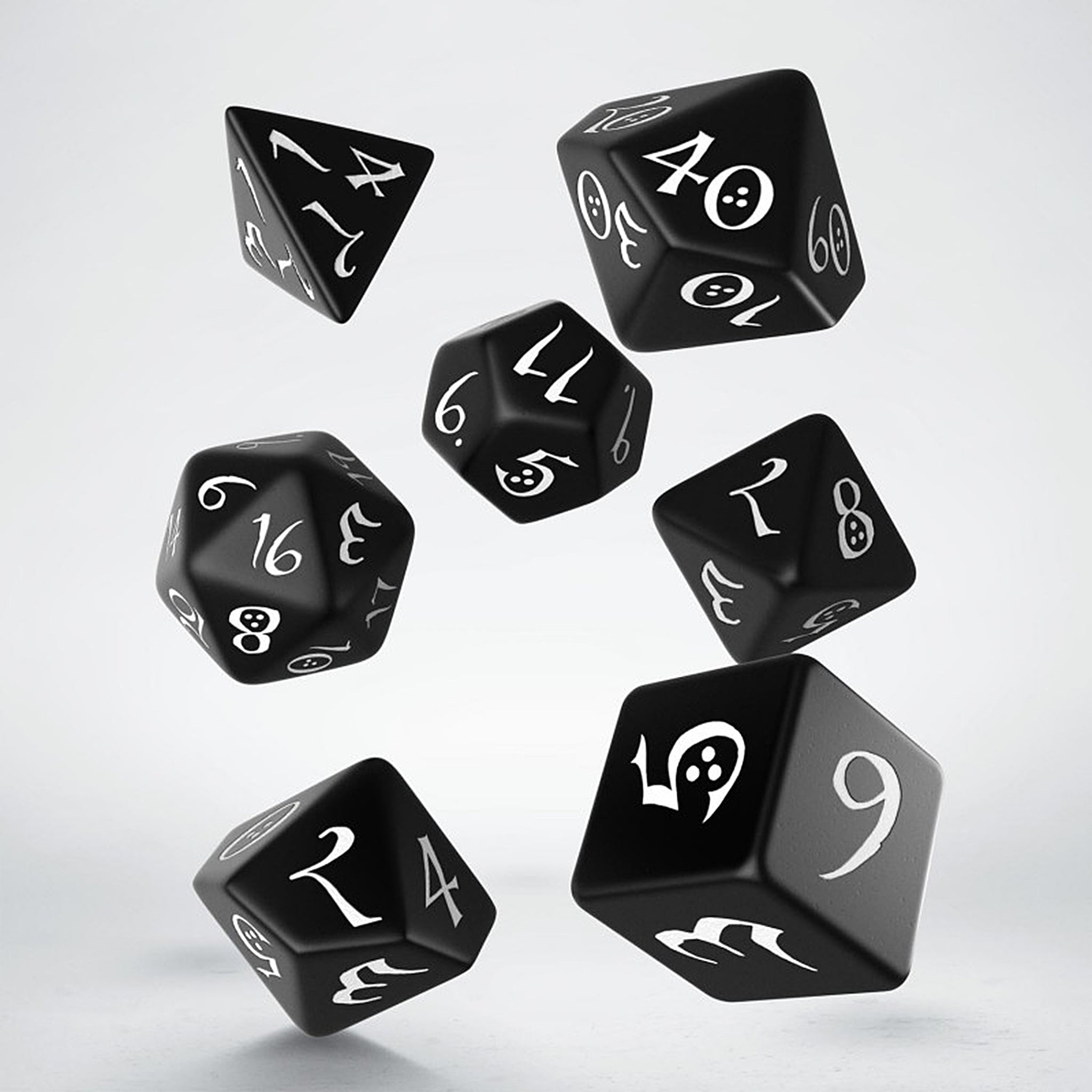 Classic RPG Dice Set – Black & White