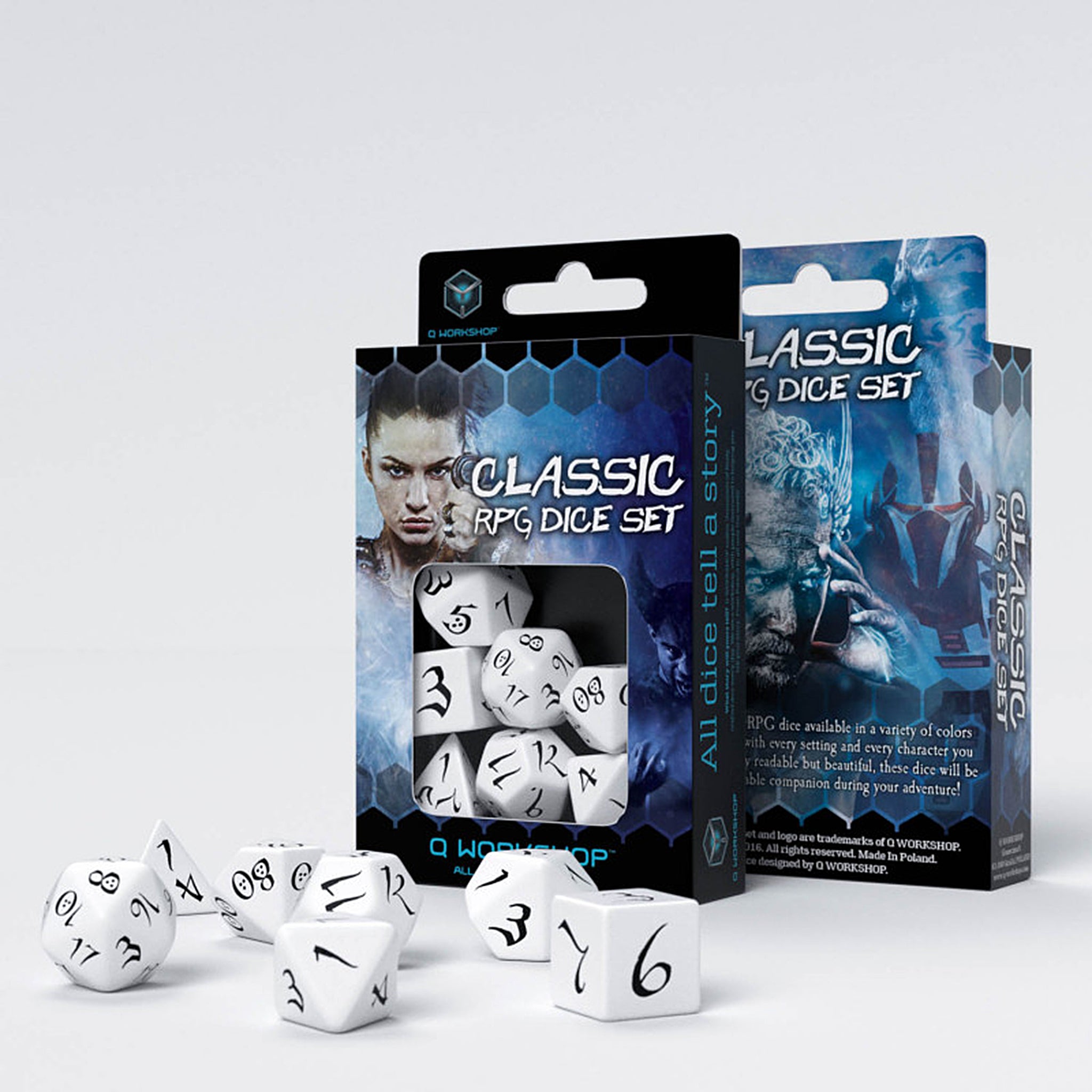 Classic RPG Dice Set – White & Black