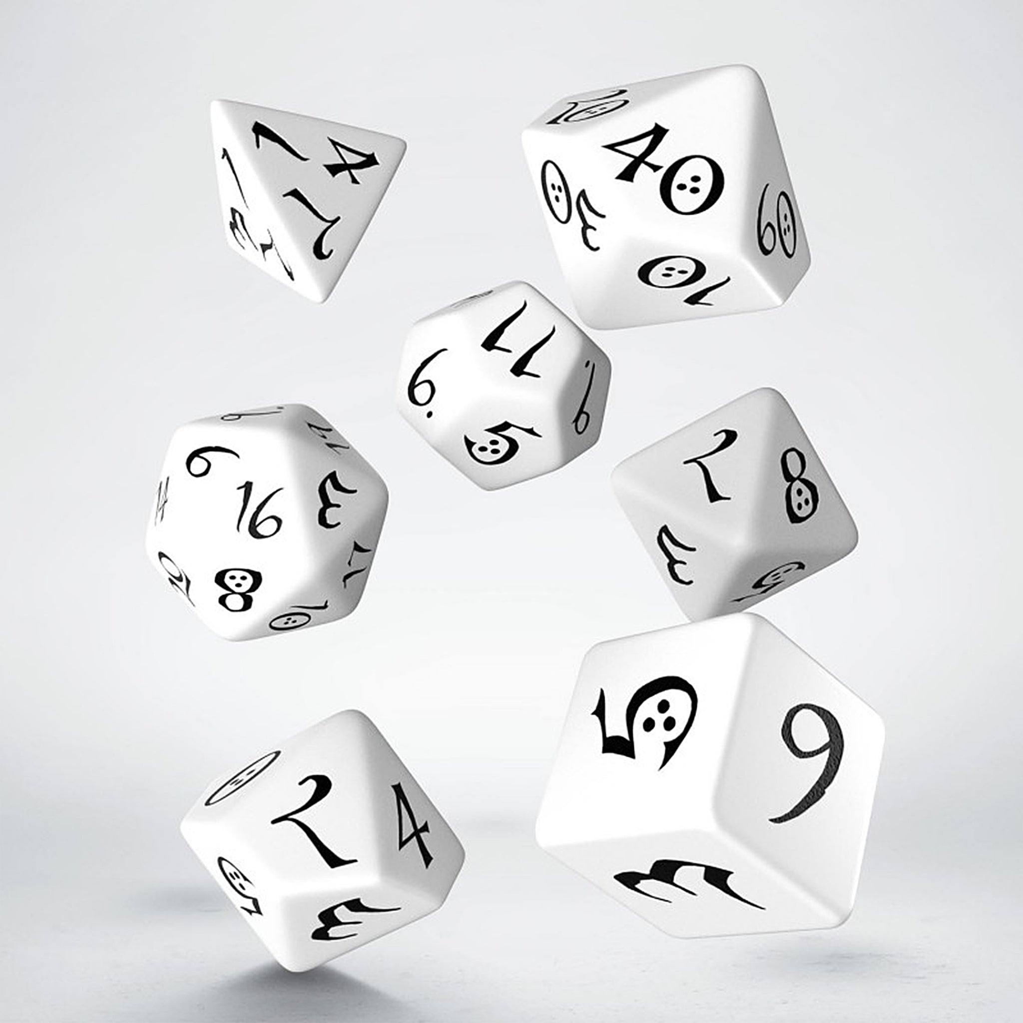 Classic RPG Dice Set – White & Black