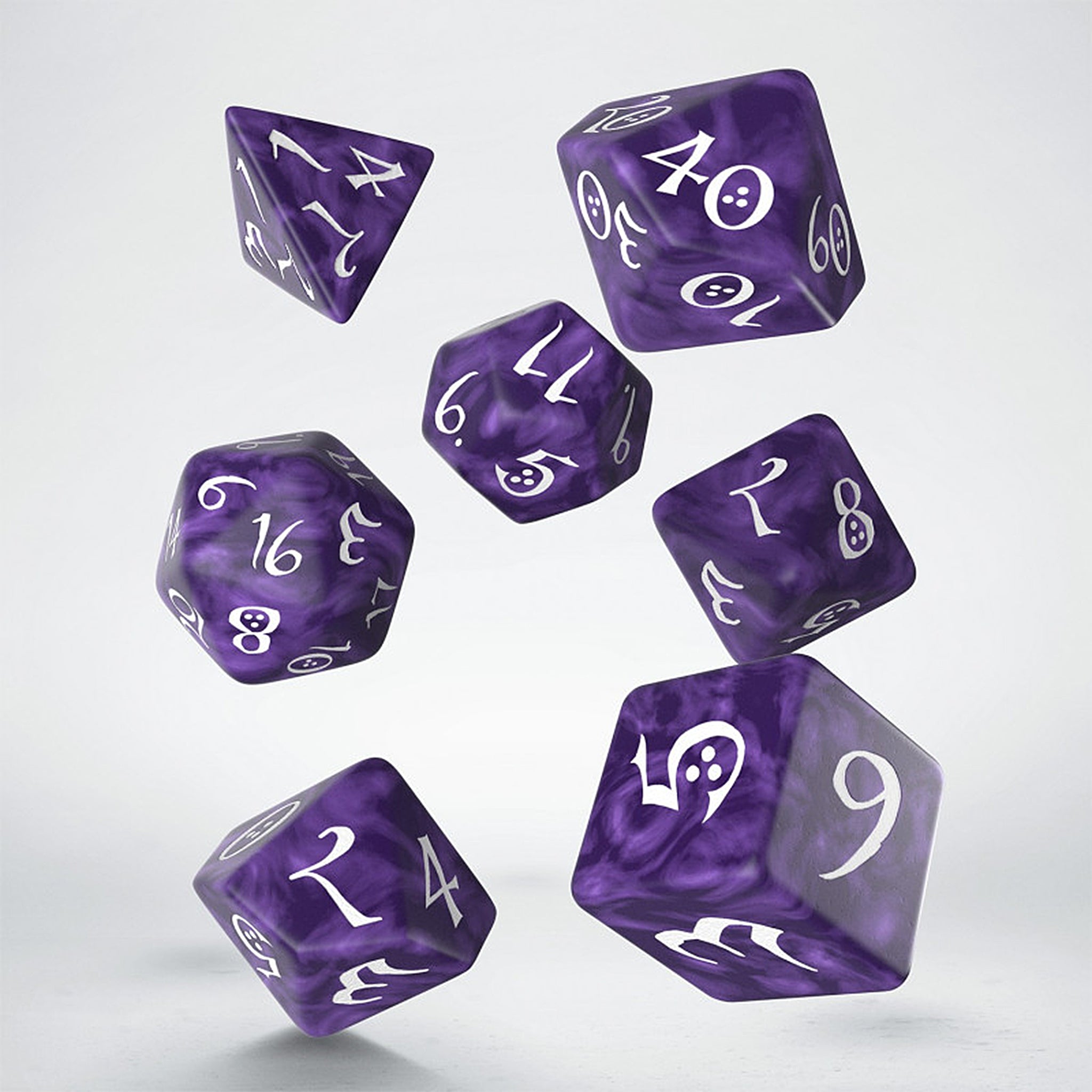 Classic RPG Dice Set – Lavender & White