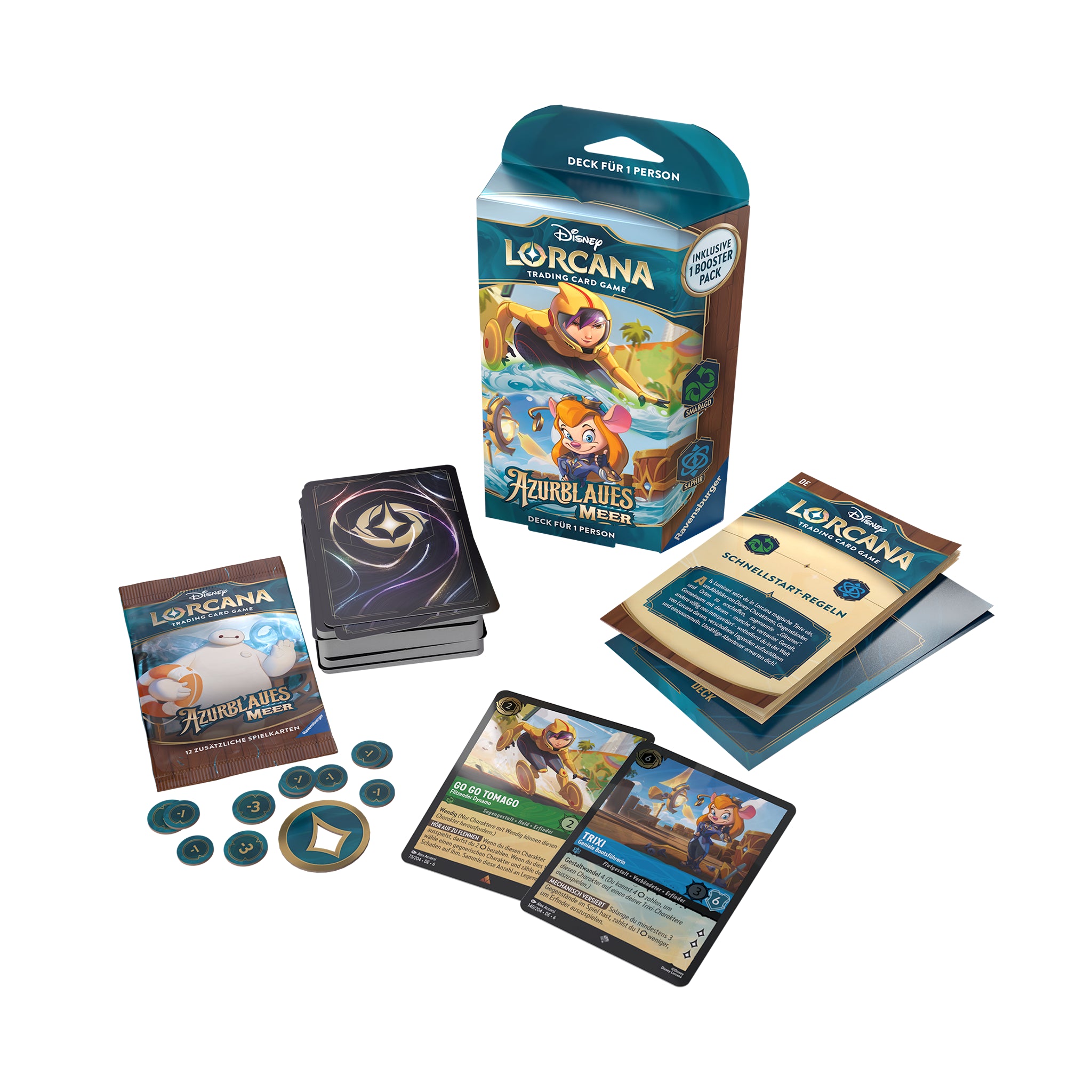 Disney Lorcana - Azurblaues Meer Starter Deck - Smaragd/Saphir - DE