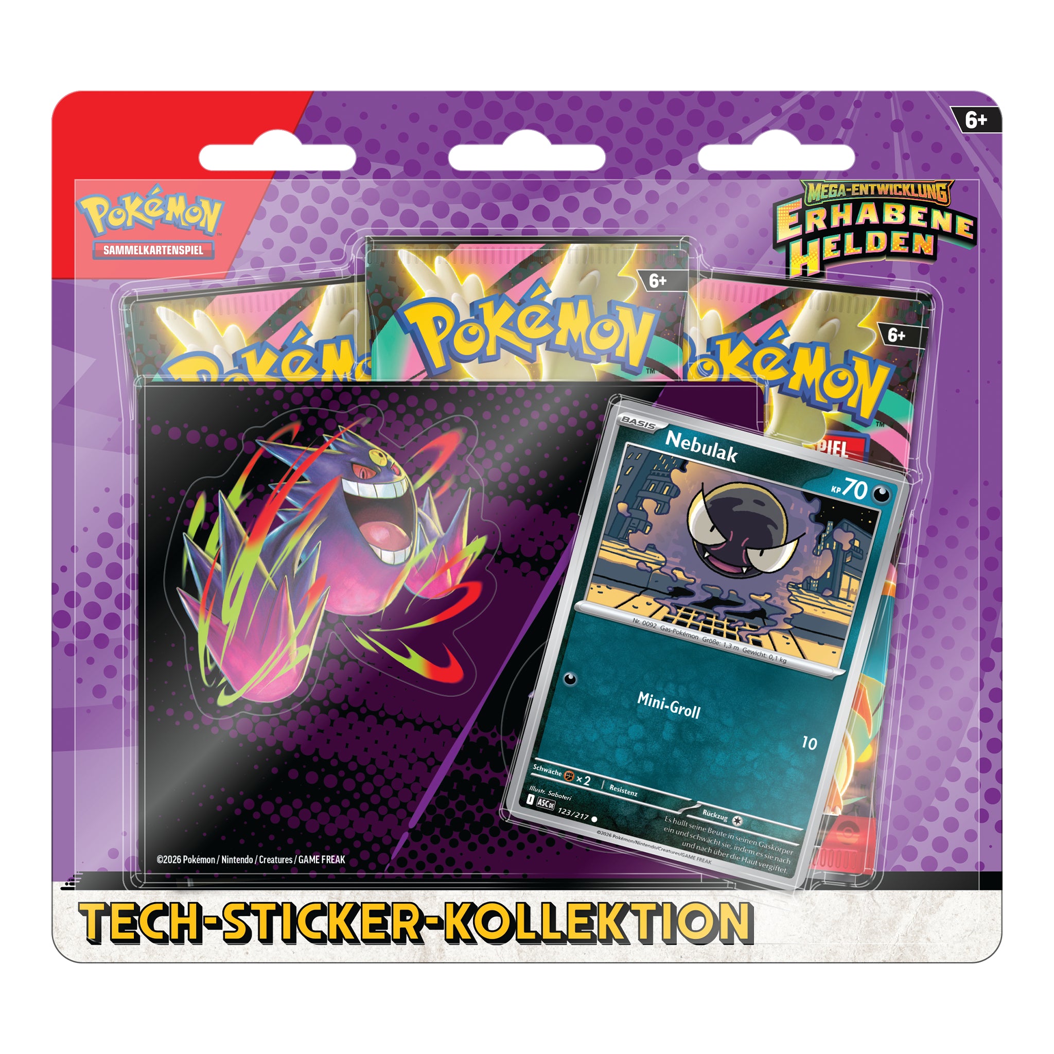 Pokémon - Tech-Sticker-Kollektion Erhabene Helden - DE Nebulak