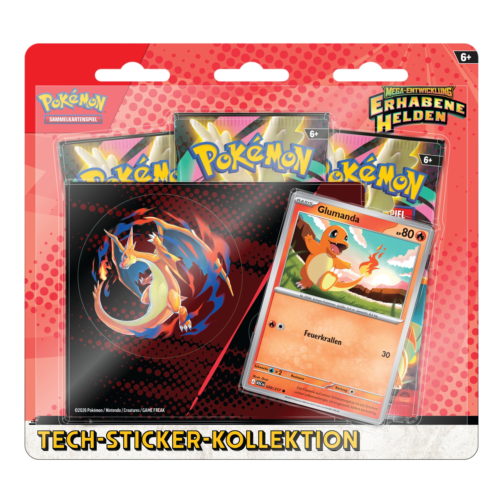 Pokémon - Tech-Sticker-Kollektion Erhabene Helden - DE Glumanda