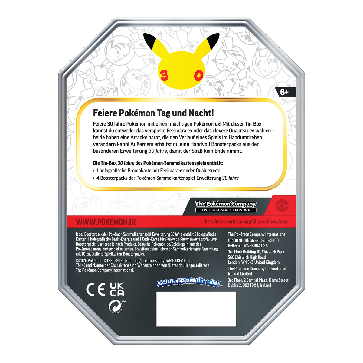 Pokémon - 30 Jahre - Tin Tag - DE