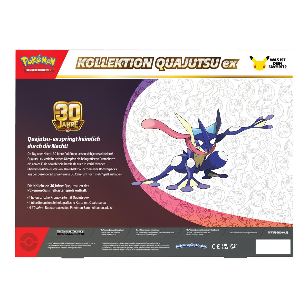 Pokémon - 30 Jahre - Quajutsu ex Kollektion - DE
