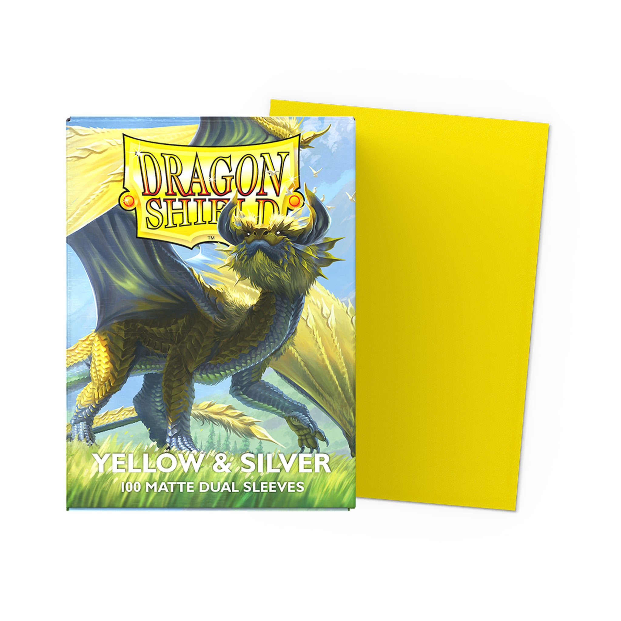 Dragon Shield - Matte Dual Sleeves - Yellow & Silver