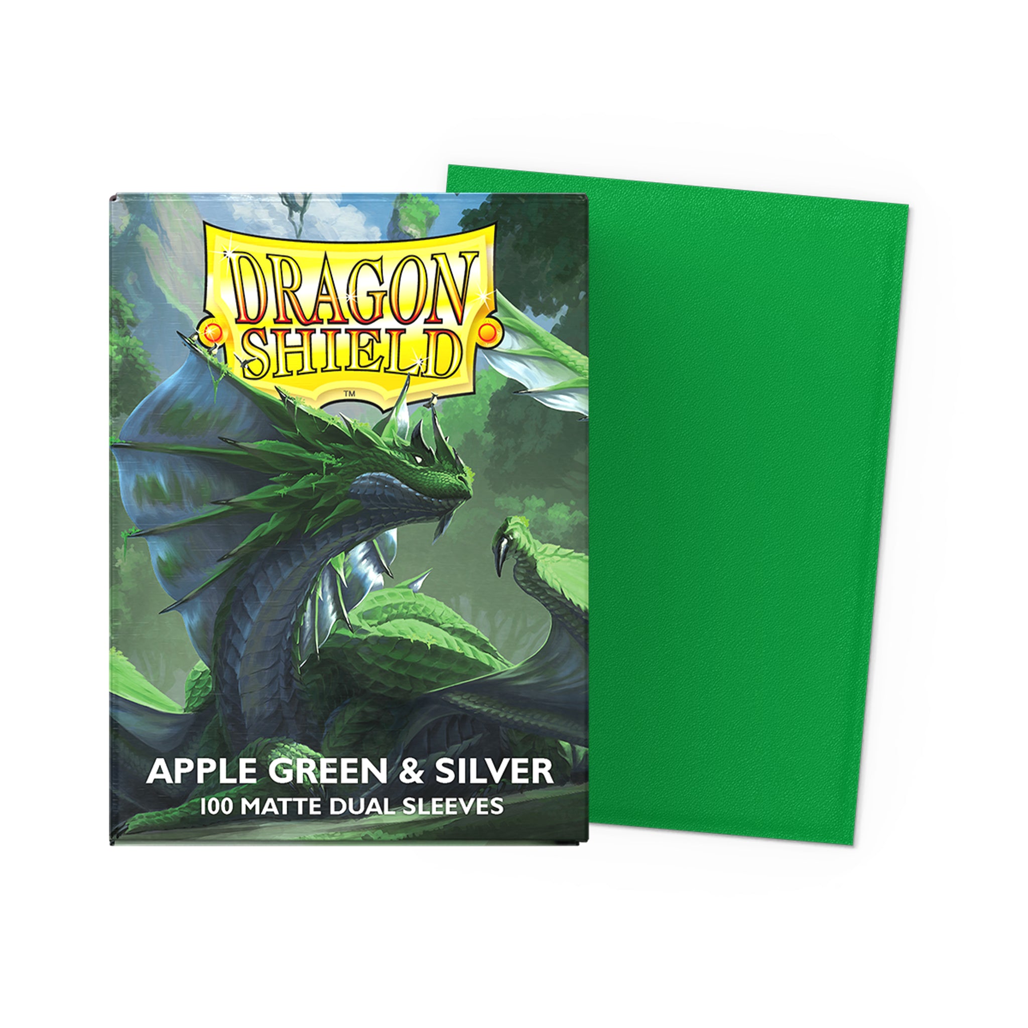 Dragon Shield - Matte Dual Sleeves - Apple Green & Silver