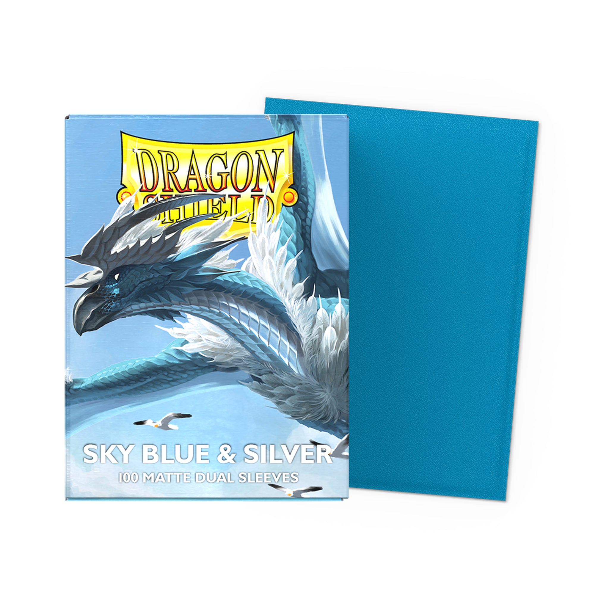 Dragon Shield - Matte Dual Sleeves - Sky Blue & Silver