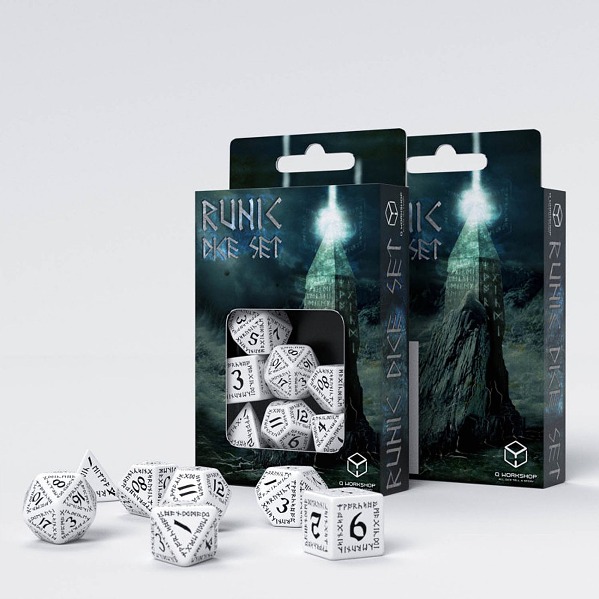 Runic Dice Set - White & Black