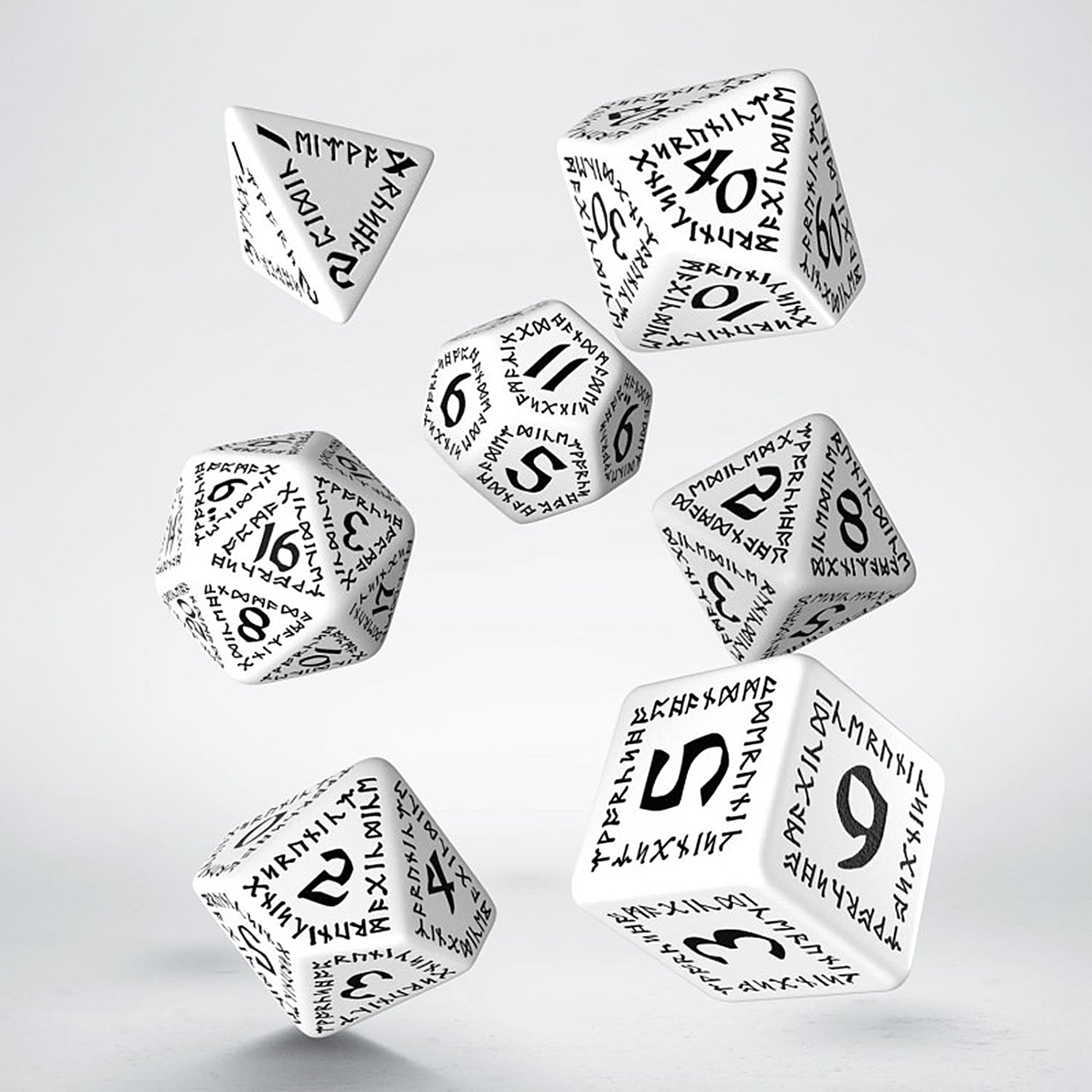 Runic Dice Set - White & Black