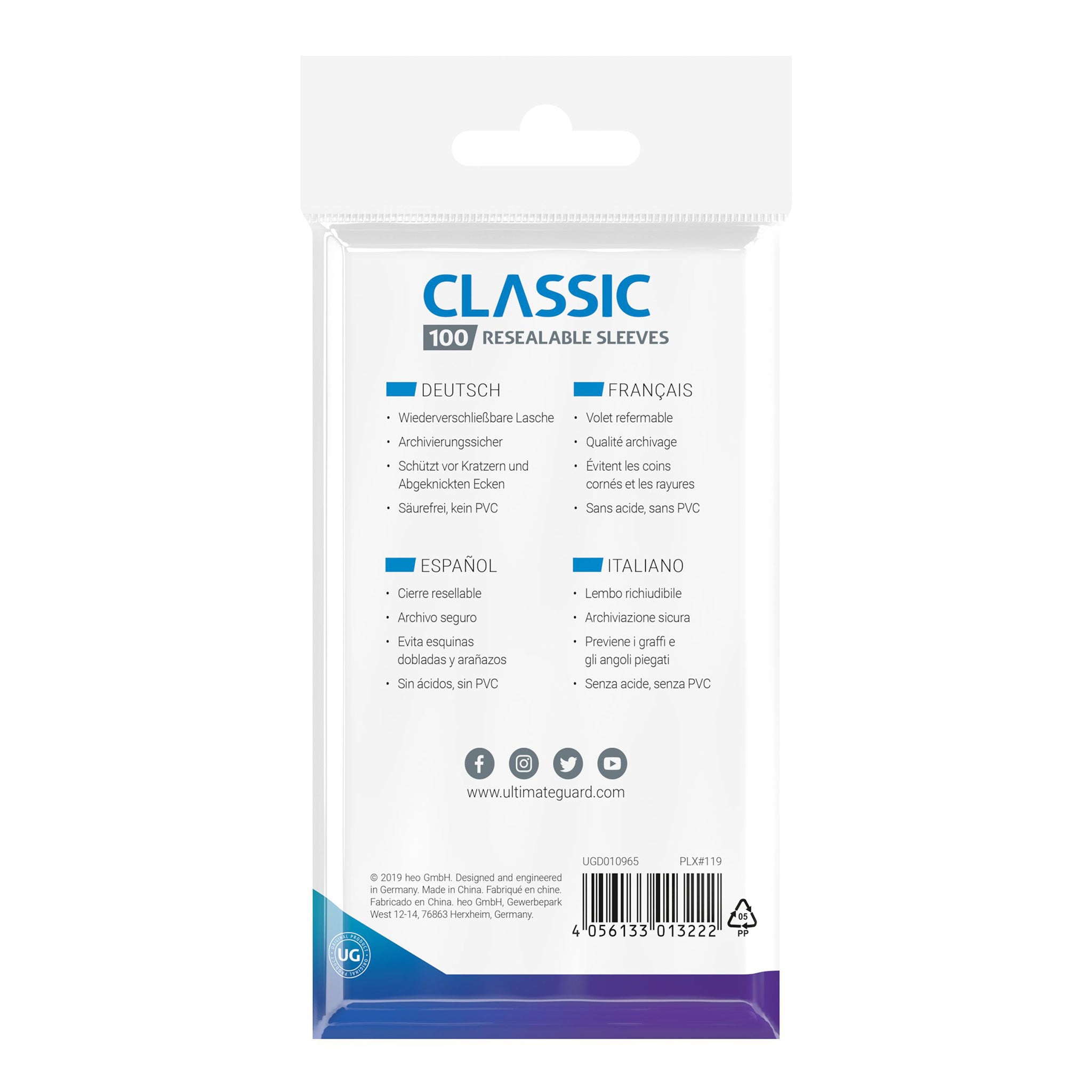 Ultimate Guard - Classic Sleeves wiederverschließbar
